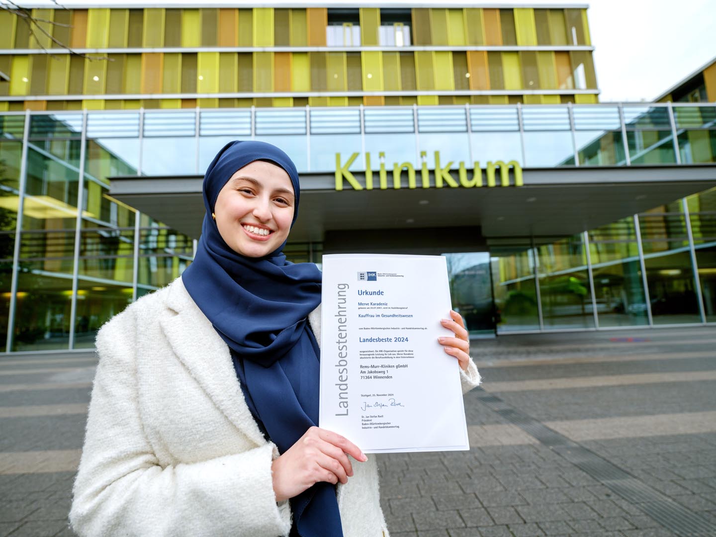 Merve Karadeniz von den Rems-Murr-Kliniken gehört zu Baden-Württembergs besten Auszubildenden