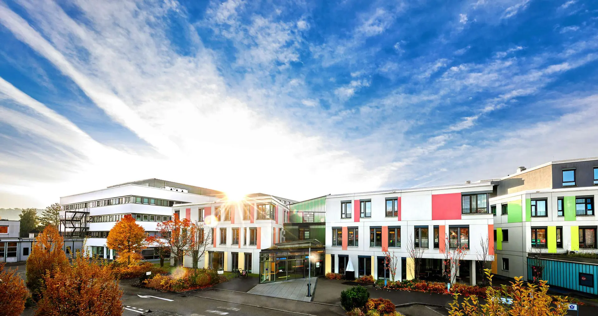 Rems-Murr-Klinik Schorndorf im Sonnenaufgang